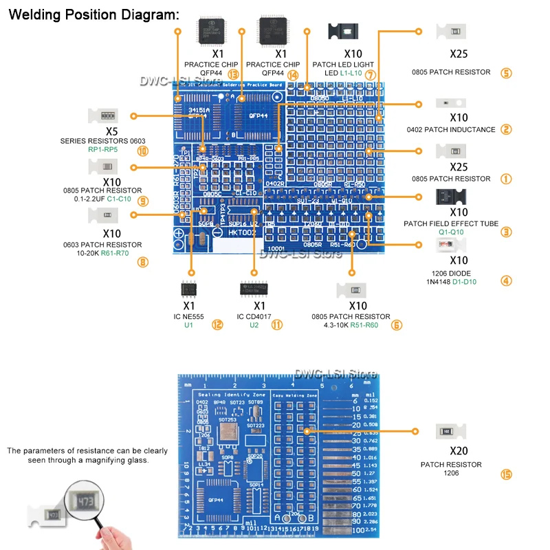 SMD/SMT 구성 요소 납땜 연습 보드 전자 프로젝트 - Diy Electronics Kits For Kids 리뷰 및 가격