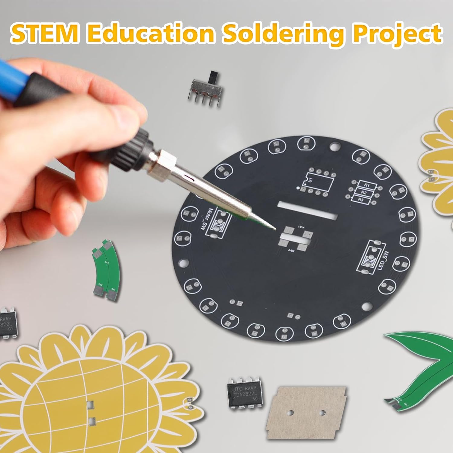 빛 추구 해바라기 납땜 연습 키트 청소년을위한 DIY  - Diy Electronics For Adults 리뷰 및 가격