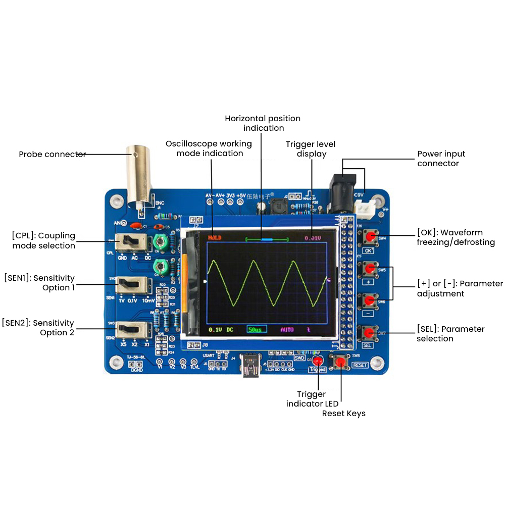 2.4인치 HD 디스플레이가 장착된 DIY 디지털 오실 - Hobby Diy Electronics Kit 리뷰 및 가격