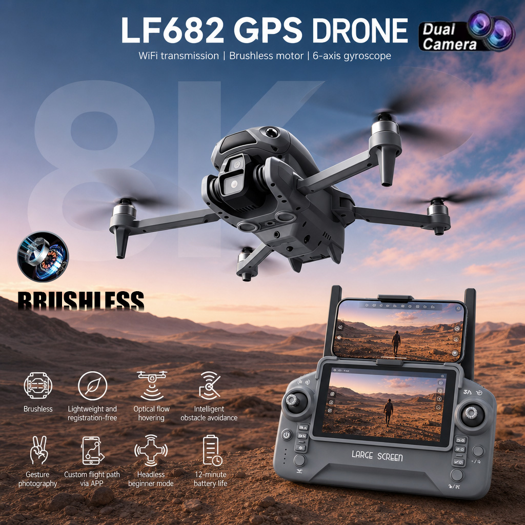 새로운 LF682 드론 8K 듀얼 카메라 FPV 전문가 - Diy Drone Electronics 리뷰 및 가격