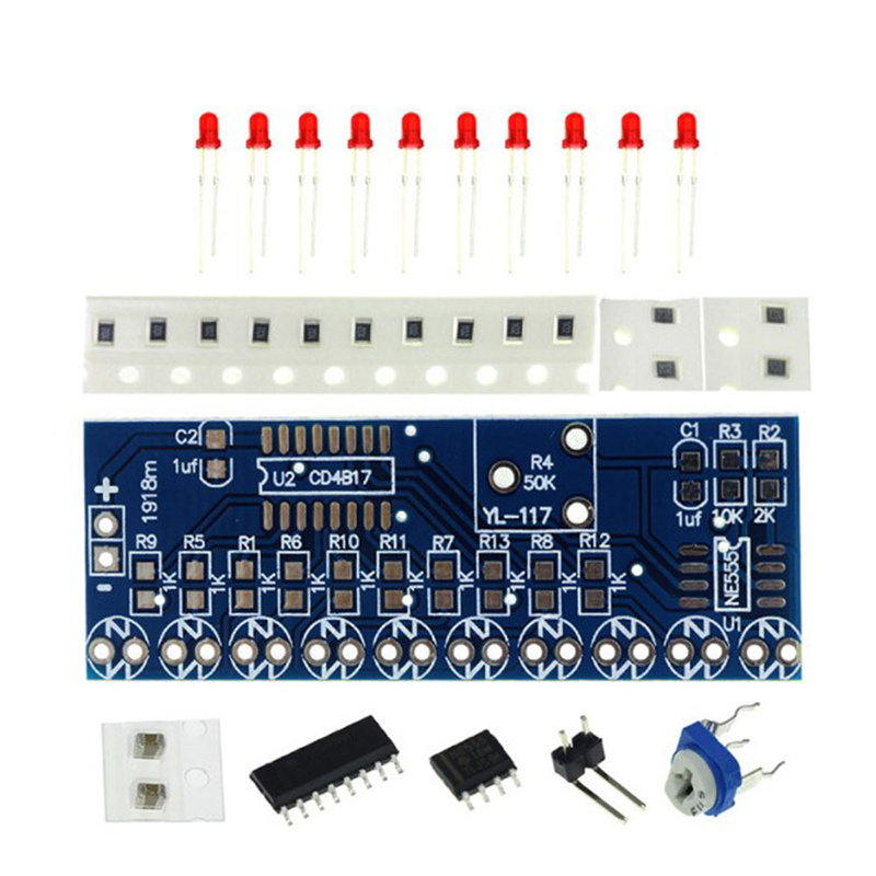 NE555+CD4017 실행 LED 흐름 LED 조명  - Diy Home Electronics Projects 리뷰 및 가격